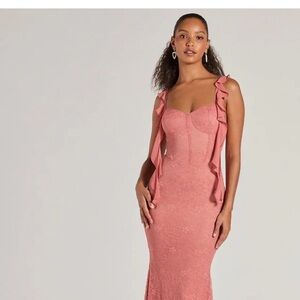 Windsor Coral Lace Maxi Dress NWT